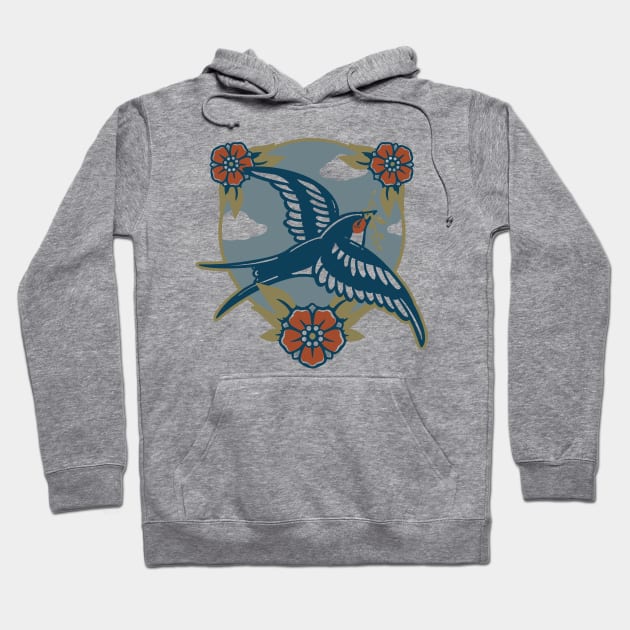 Vintage Swallow Hoodie by Carl Salmon Man